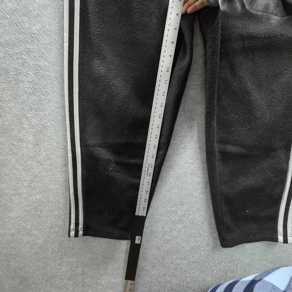 Adidas Men Activewear Pants M Black Embroidered Sweatpants‎ Fleece Logo 28